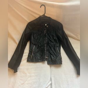 faux leather jacket xs